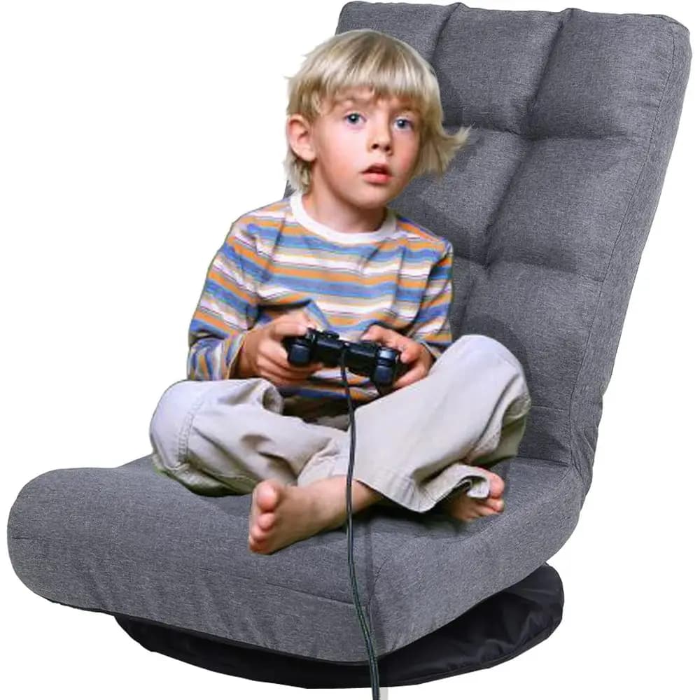 Sedia da Gaming Multi-Posizione con Supporto Lombare e Schienale Reclinabile Regolabile per Adolescenti (Grigio)