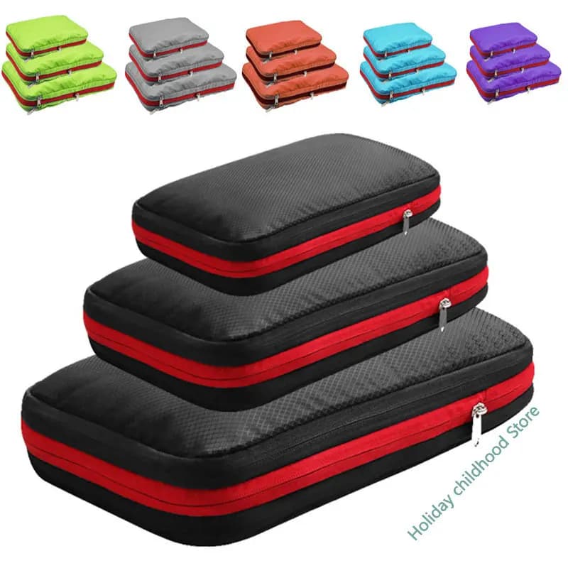 Borsa portaoggetti da viaggio valigia Organizer per bagagli Set cubi da imballaggio a compressione per vestiti biancheria intima scarpe strumenti per l'organizzazione della casa