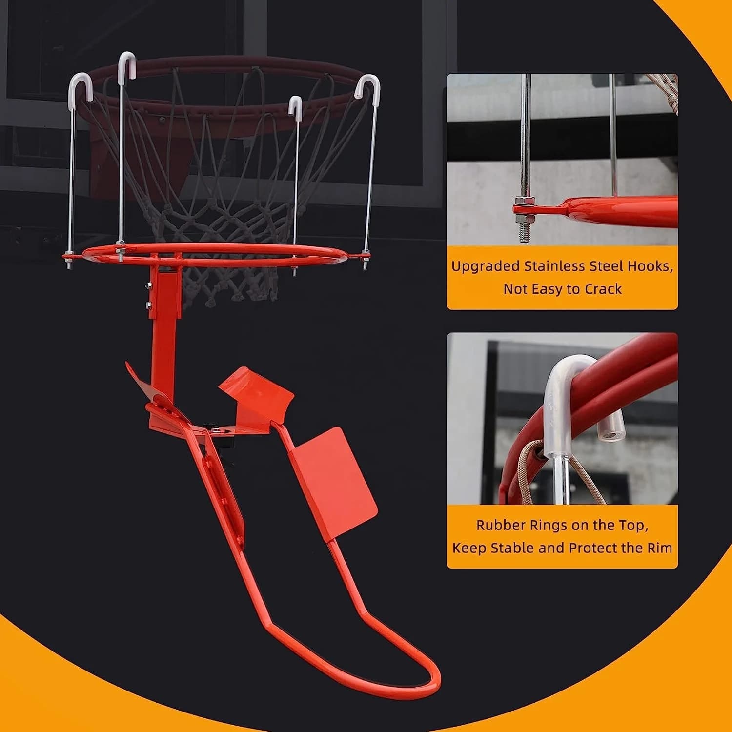 Heavy Duty Steel Basket Back Attack Hoop Training Equipment