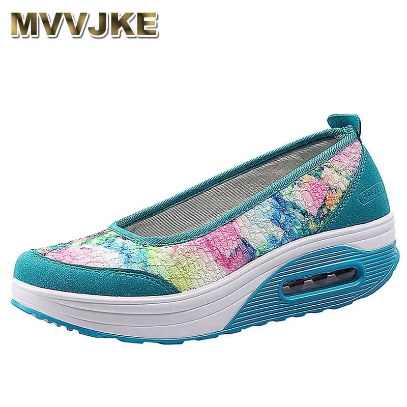 MVVJKE Ricama donne pigri scarpe basse della piattaforma antiscivolo mocassini pattini delle donne di estate traspirante scarpe da ginnastica pigri Zapatillas