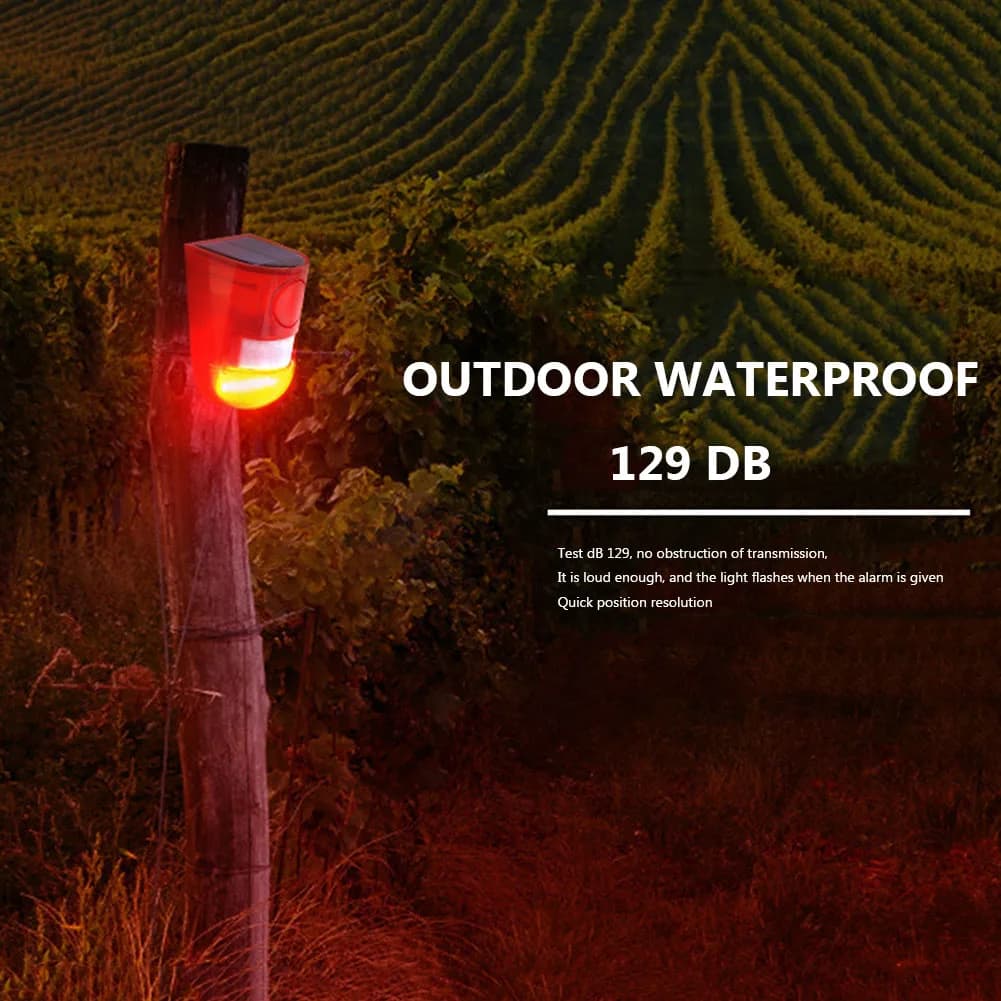 Solar Infrared Motion Sensor Alarm Remote Control Motion Sensor Detector Multifunctional Portable for Villa Farm Yard Garden