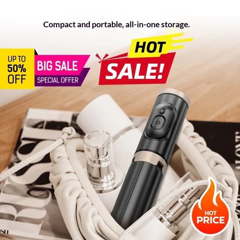 Q12 Selfie God Tool Anti-shake, Asta Selfie Estensibile con Supporto Triangolare, Riprese Portatili dal Vivo, Telecomando Bluetooth