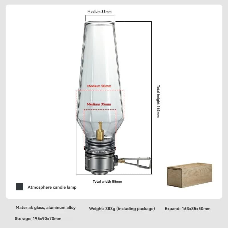 Lampada a Gas Portatile Senza Nucleo CAMPINGMOON per Campeggio, Illuminazione Atmosferica per Tende Piatte