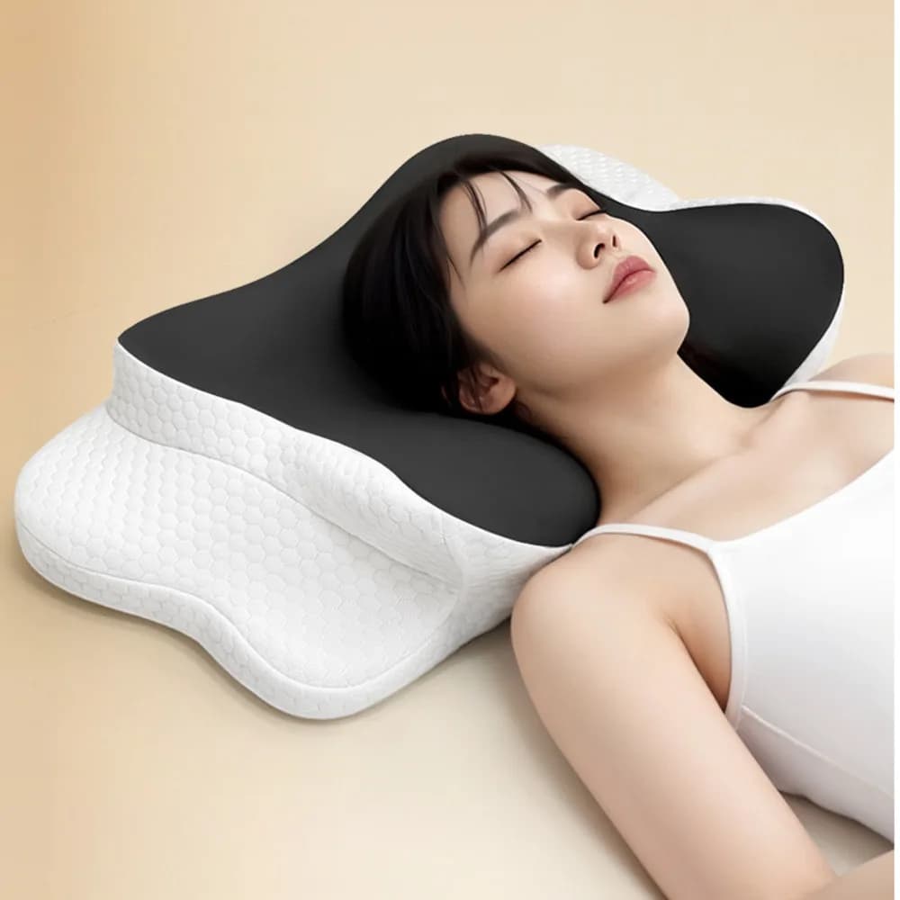 Cuscino ergonomico in memory foam Zero Deep per chi dorme sul fianco, aiuta a alleviare la pressione cervicale, sagomato per alleviare il dolore, confortevole.