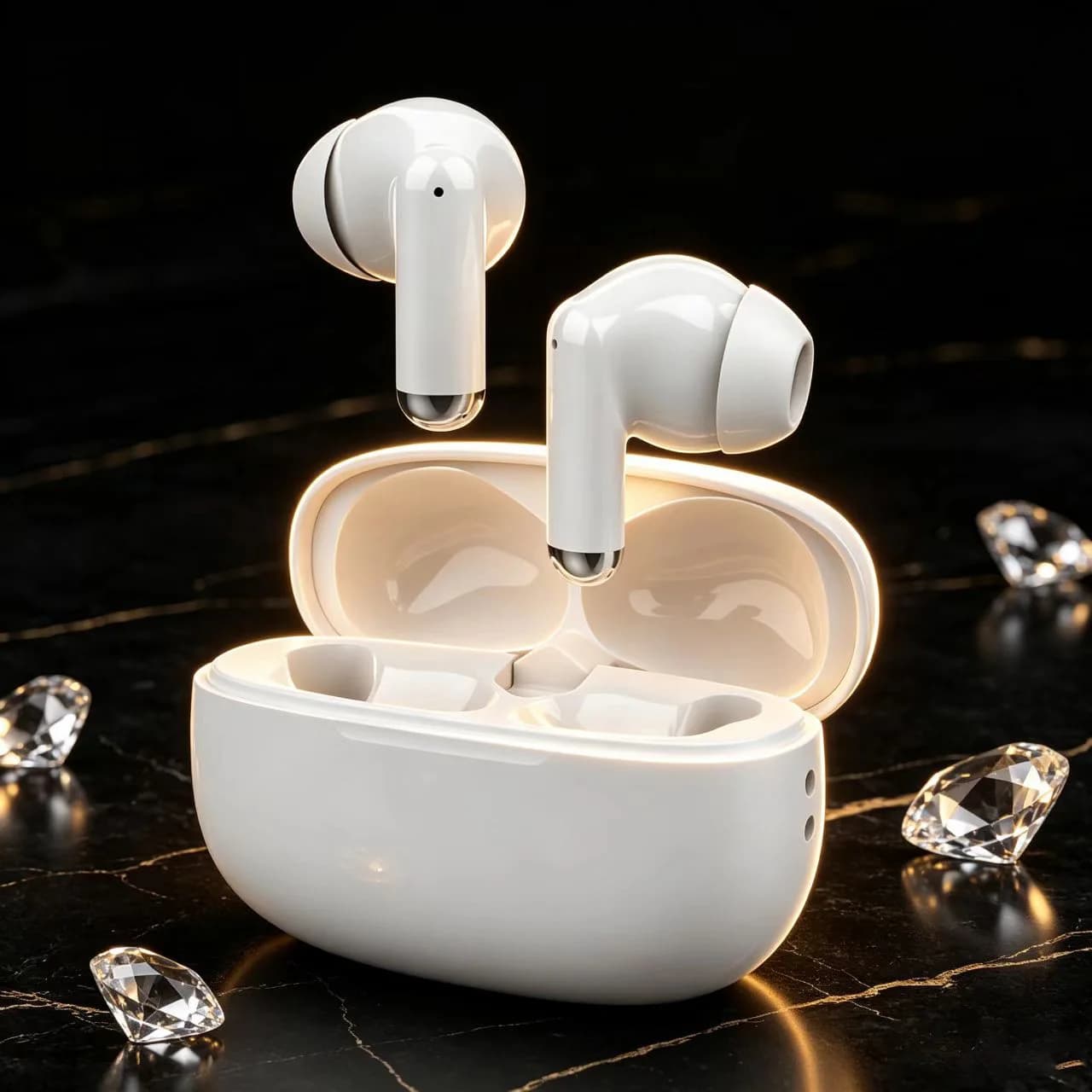 Auricolari Wireless TWS Bluetooth 5.3, Stereo HiFi, Bassa Latenza, Driver da 13mm, Comodi e Leggeri, Microfono HD, Lunga Durata della Batteria