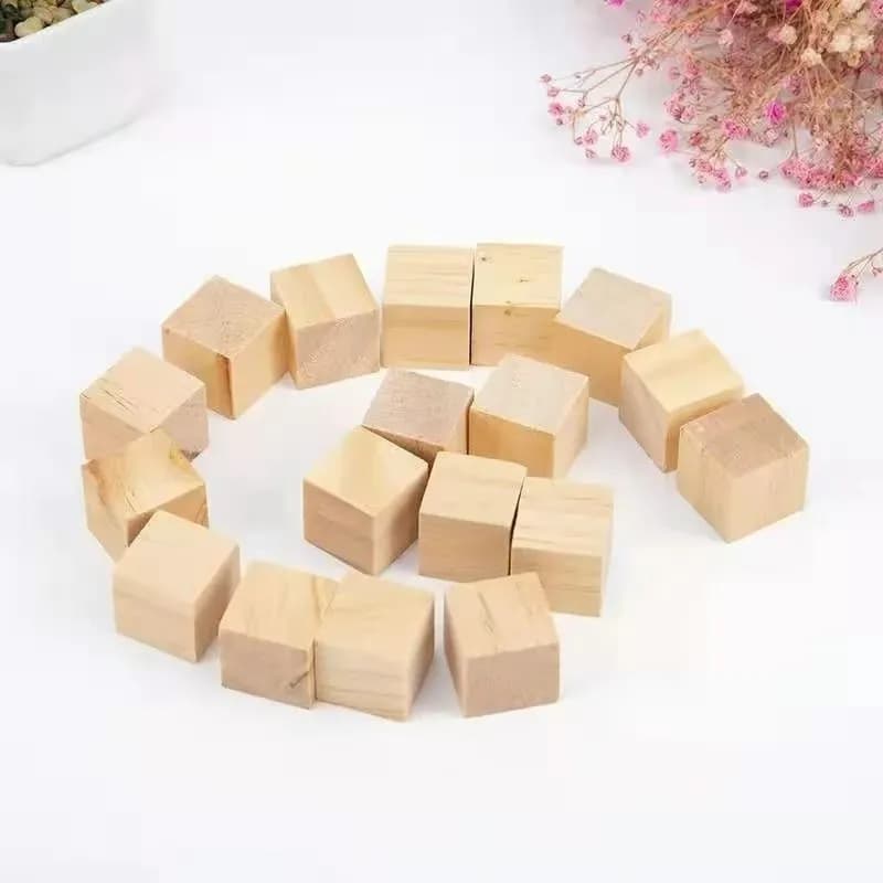 19 blocchi di legno non finiti da 3,5x3,5 cm, per puzzle, perline e decorazioni