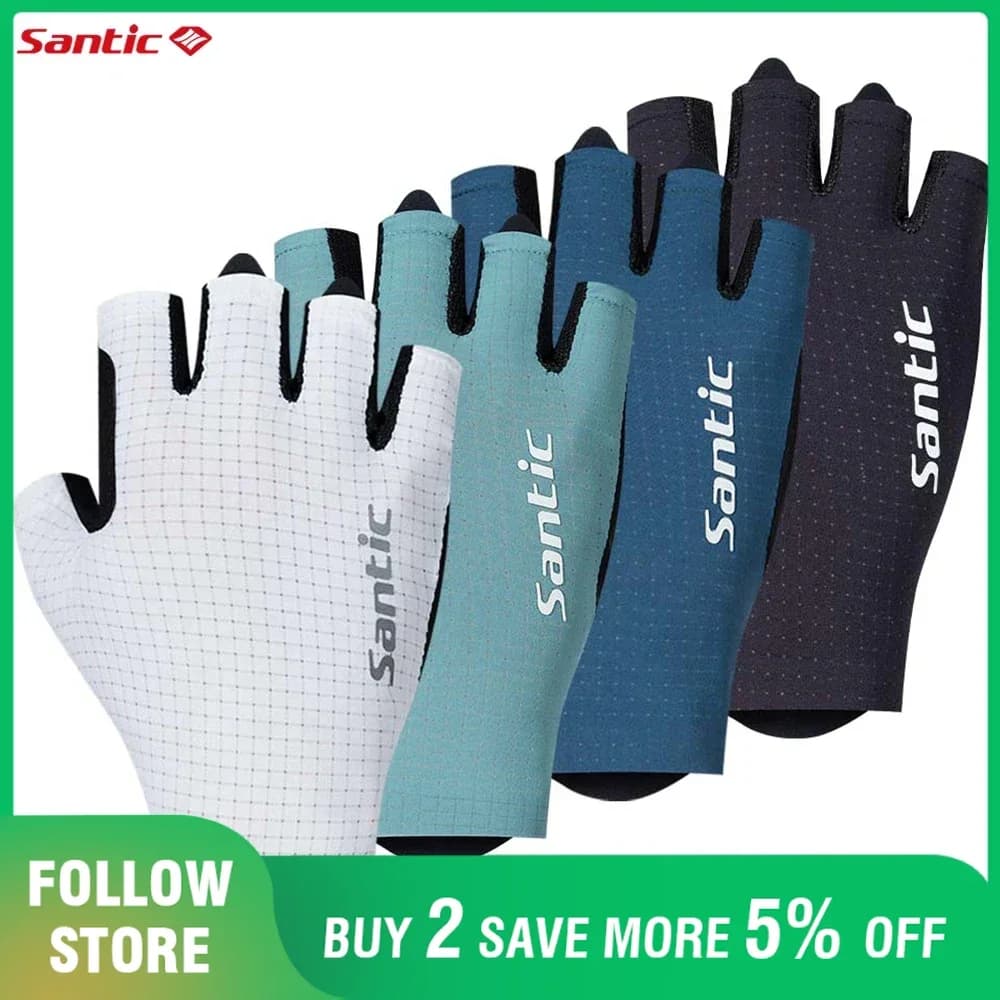 Santic 2025 New Pro Cycling Gloves half finger Bicycle Gloves Shockproof Road Bike Gloves Outdoor Breathable Bike Sports Fitness Gloves