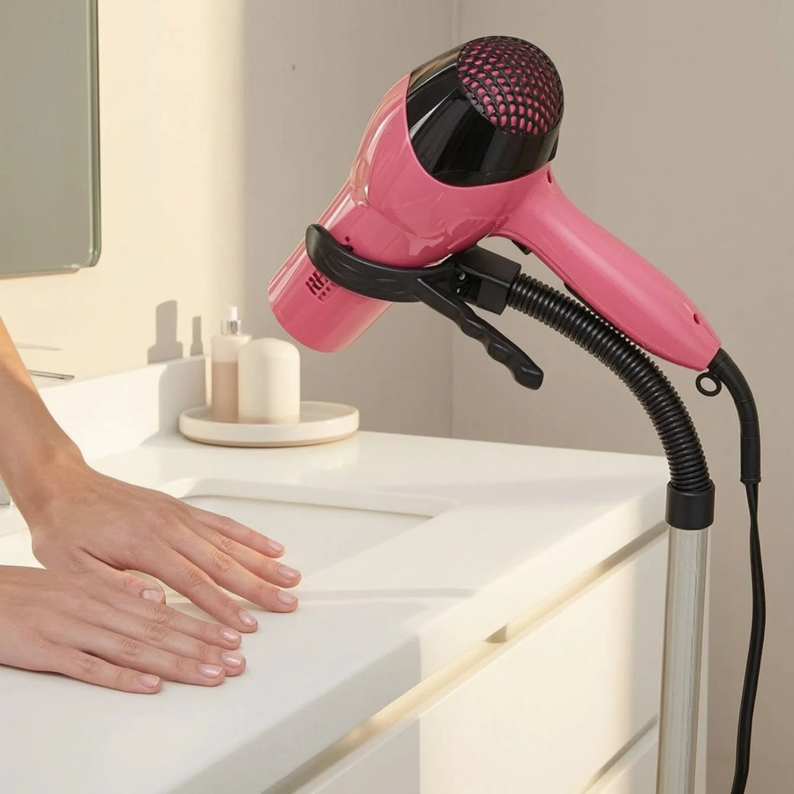 Hair Dryer Stand with Weighted Base Freestanding Hair Dryer Stand with Rotating Head Handshands-off Secure for Pets