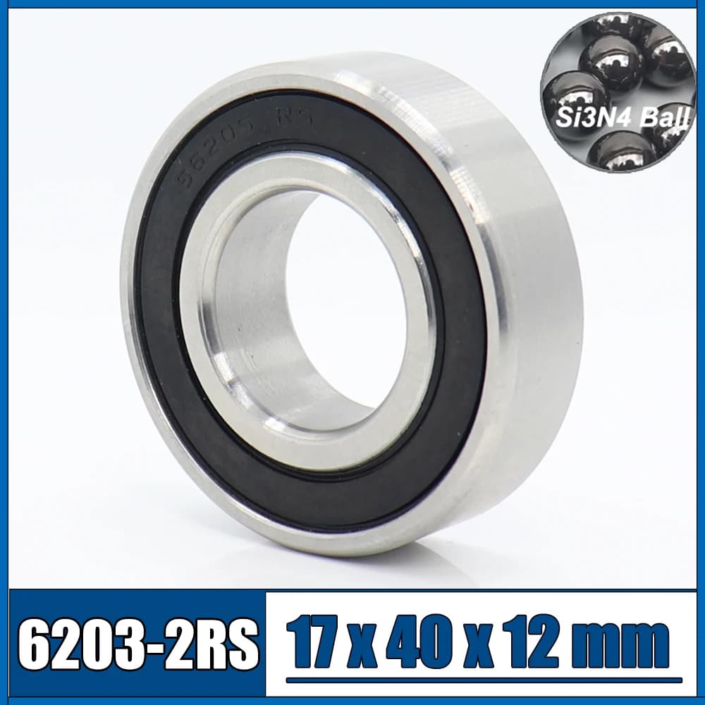 6203 Hybrid Cuscinetti In Ceramica 17*40*12mm ABEC-1 1PC Industria Motore Mandrino 6203HC Ibridi Si3N4 Palla cuscinetti 3NC 6203RS