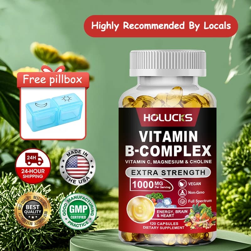 Complex capsules Yimiduk Premium to vitamin B, with biotin and folder, support hair health, skin and balance of the hormone, not GMO