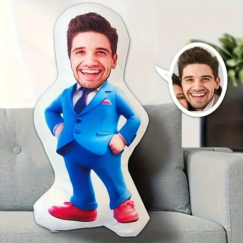 Cuscino in Peluche Personalizzato con Foto, Regalo Personalizzato per Compleanno, Natale, San Valentino, Decorazione Morbida per Casa, Divano e Letto, con Anniversario Unico