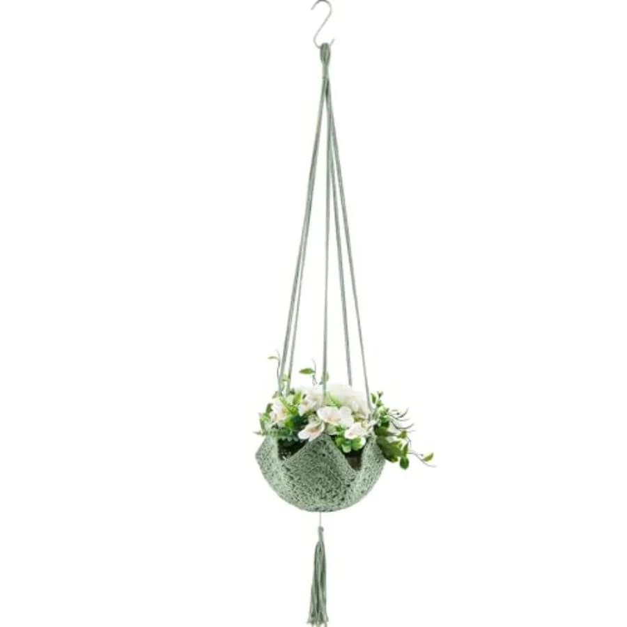 Pack Jute Crochet Long Plant Hanger for Inch to Inch Pots, Macrame Plant Holder Rope with S Shaped Hooks for Halloween Home Dec