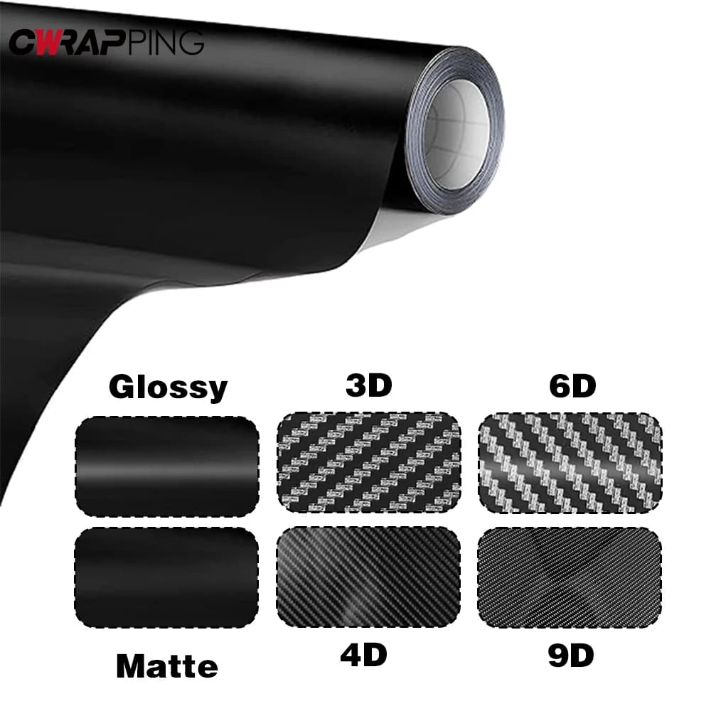 2D-9D Carbon Fiber Wall decals for auto waterproof Vinyl Auto Tuning Adhesives for motorcycle Vinyl Adhesive Vinyl Wrap for car shiny black