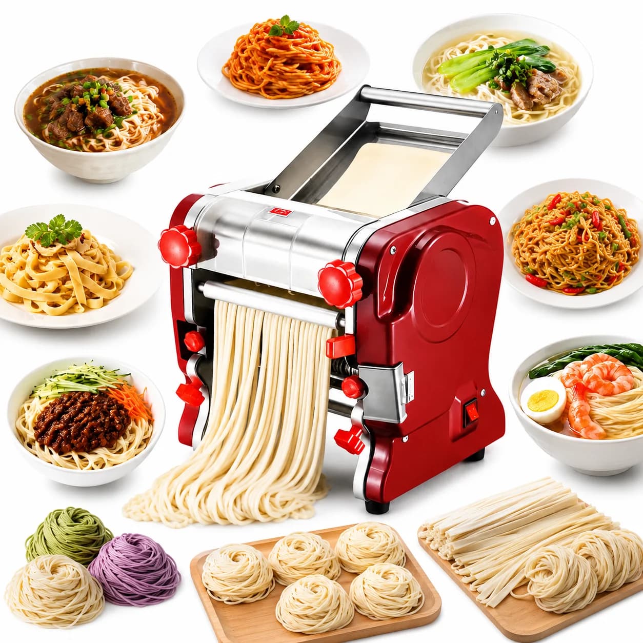 Electric Noodle Making Machine Commercial Dough Pasta Maker Restaurant Hotel Kitchen Automatic Fresh Spaghetti Equipment