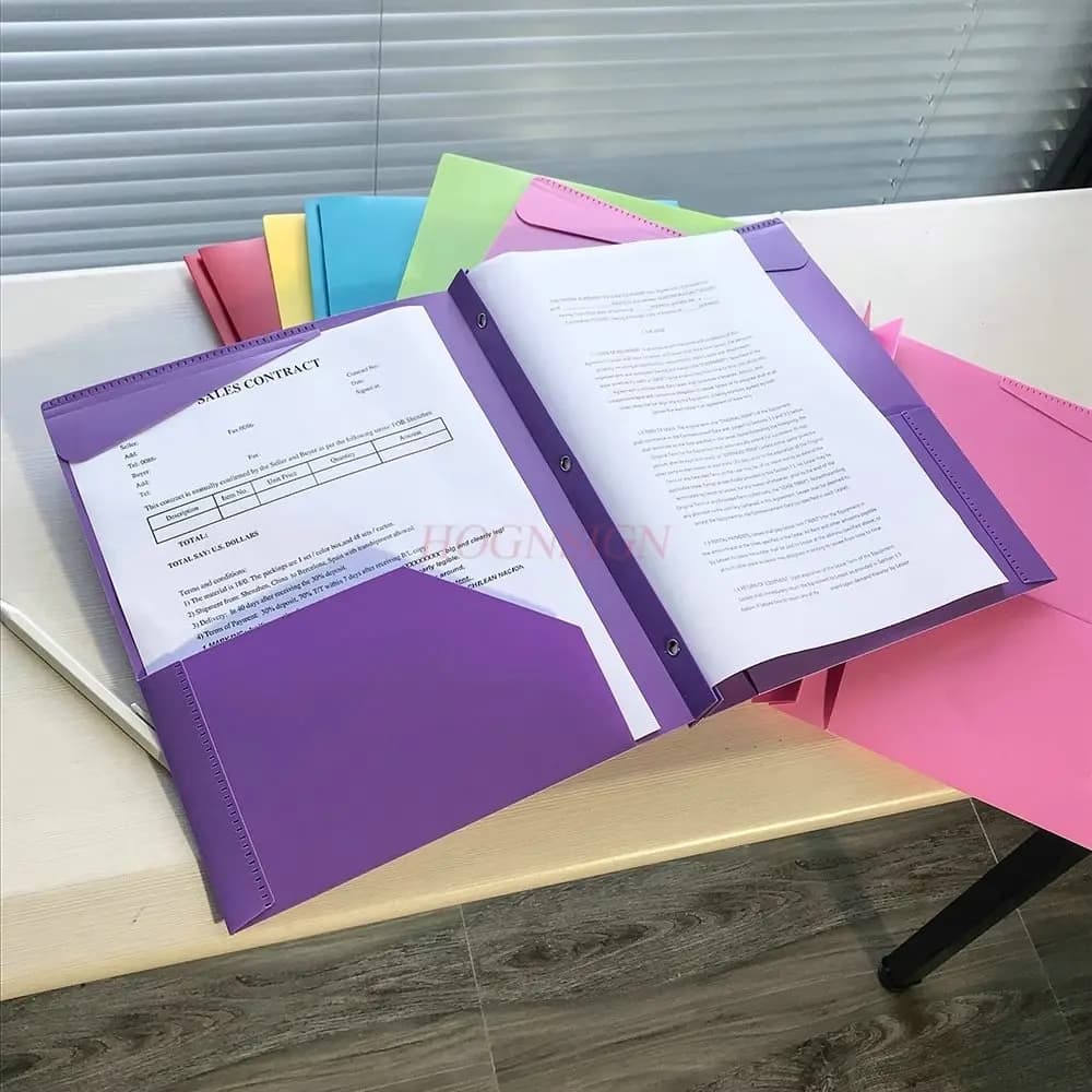 6PCS American Letter Size Folder Office Document Classification Book Folder File Binding Plastic Tadpole Clip