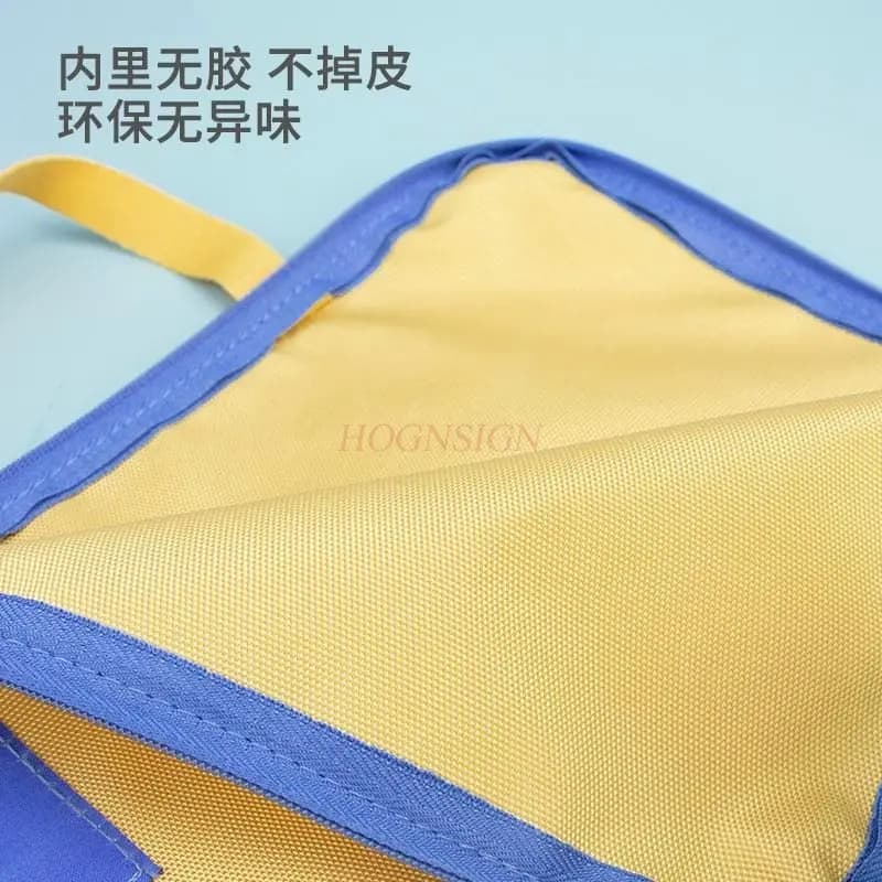 1pcs L-type elementary school textbook, hand-held zipper, thickened Oxford cloth, waterproof, subject classification