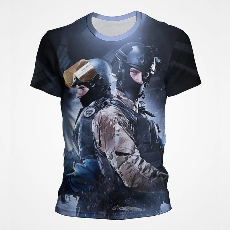 Shooting Game CS GO Graphic T-shirt uomo estate manica corta O collo Tee top 3d Full Print maglietta oversize da uomo abbigliamento da uomo