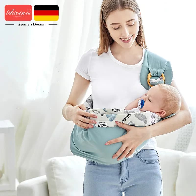 Fascia avvolgente in cotone il bambino trasporta l'anello di sicurezza neonato fazzoletto marsupio confortevole borsa a marsupio per neonati