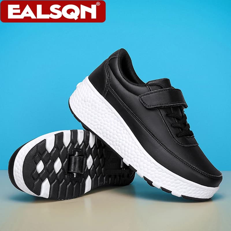 Scarpe da Pattinaggio con Due Ruote per Bambini, Sneakers Trasformabili alla Moda, Scarpe Sportive da Esterno per Ragazzi e Ragazze, Regalo