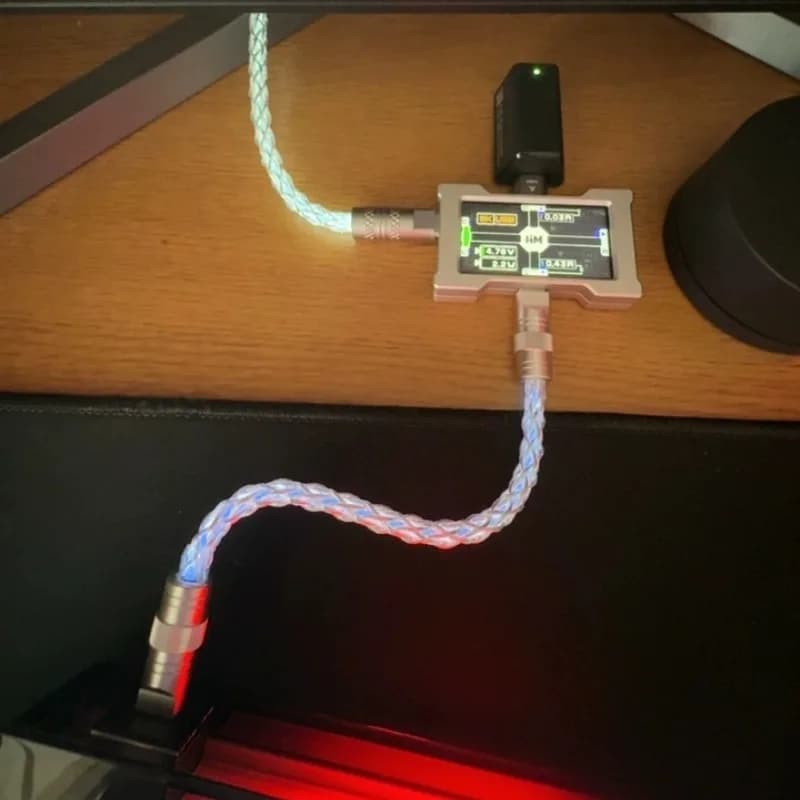 NUOVO Cavo per tastiera in rame monocristallino da 15 cm C-C/USB-C, supporta luci controllabili magneticamente a 8k per hub HM