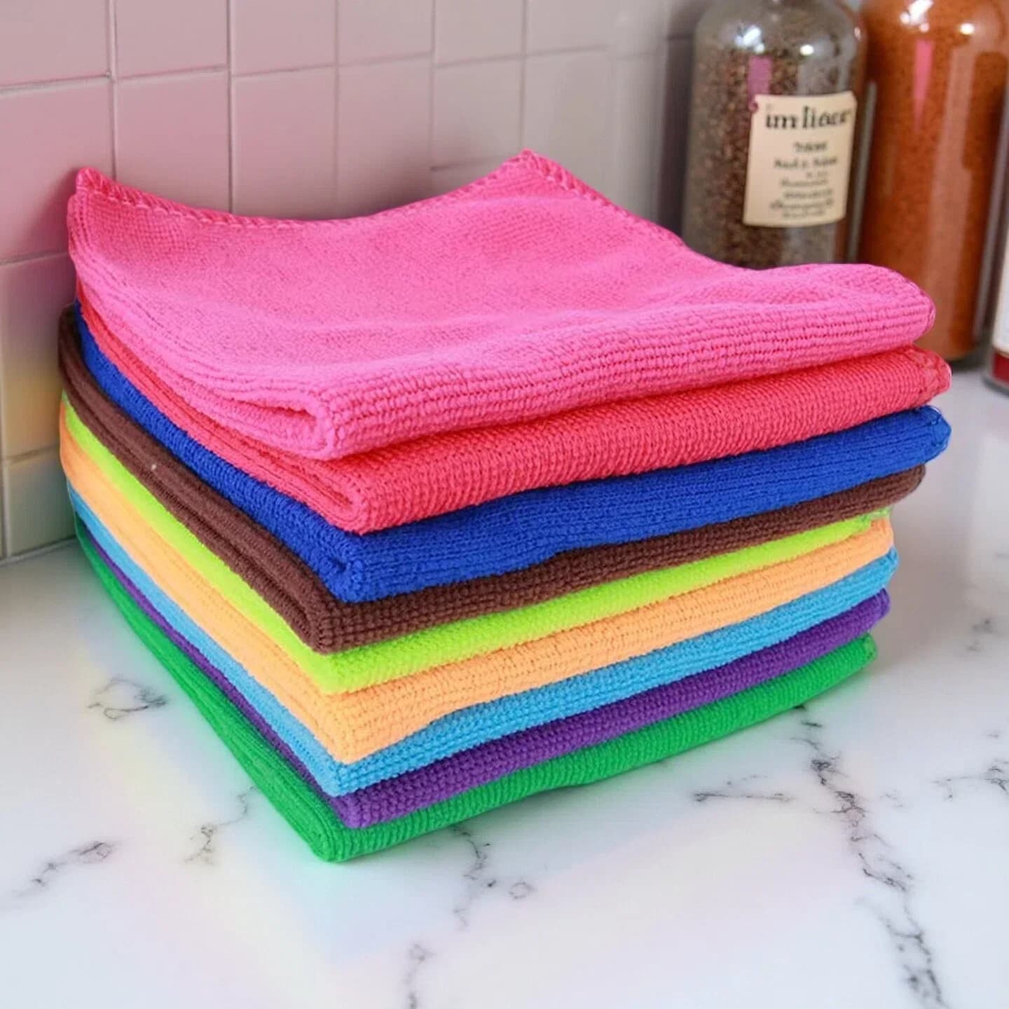 Panno per pulizia multiuso in microfibra (confezione da 5 pezzi, 30x30 cm) stracci per pulizia dai colori misti, asciugamani super assorbenti e riutilizzabili per la cucina
