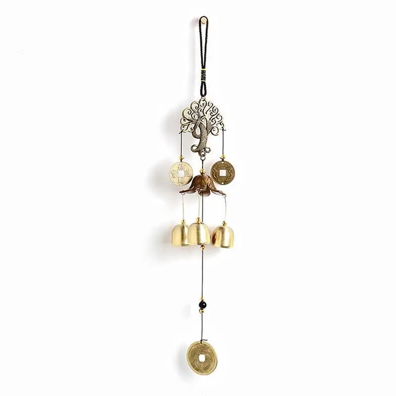 Copper Metal Wind Chime Bells 6Pcs, Hanging Decor Ornaments for Yard Garden Outdoor Home Decoration