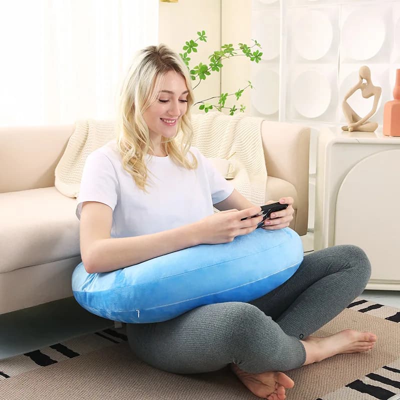 Cuscino da gioco ergonomico a forma di U con supporto per bracciolo regolabile per adulti Cuscino per colpi per bambini Comfort da lettura Design portatile