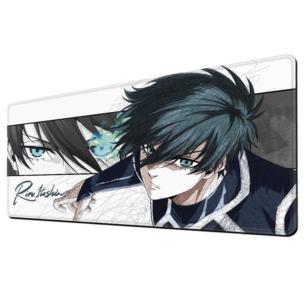 Tappetino per mouse grande 120x60 cm Anime Blue Lock, antiscivolo, per gaming, ufficio, tastiera, estensione scrivania, tappetino in gomma per laptop Rin Itoshi