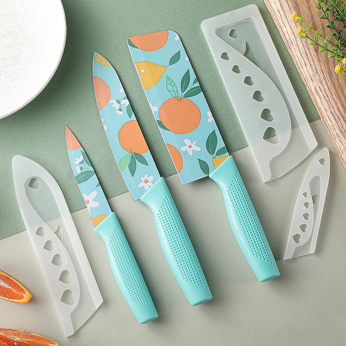 Set di coltelli da cucina: coltello da cucina professionale piccolo, coltello da chef, coltello per frutta e verdura, utensili da cucina colorati, inclusi