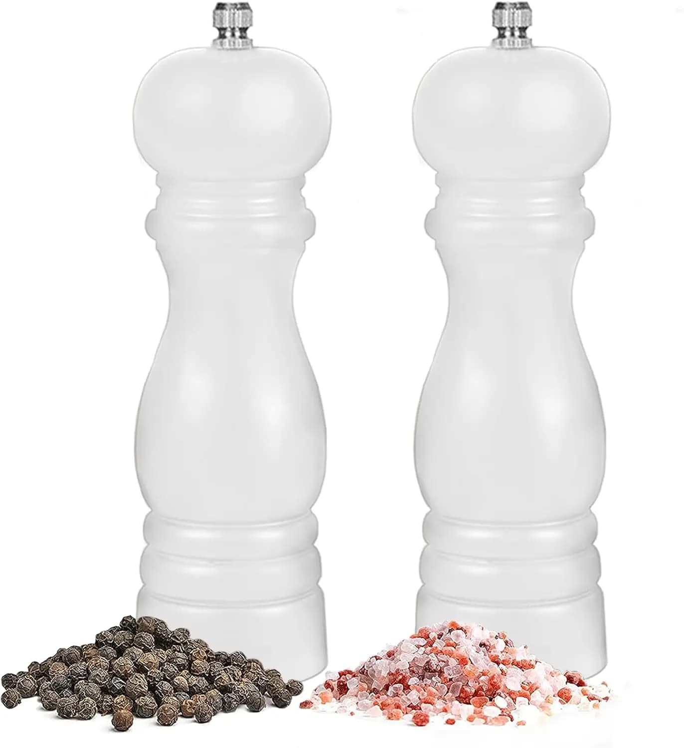 Set Macinapepe e Macinasale in Legno con Meccanismo Ceramico Regolabile - Macinini Manuali per Spezie da 6,5 Pollici per Cucina