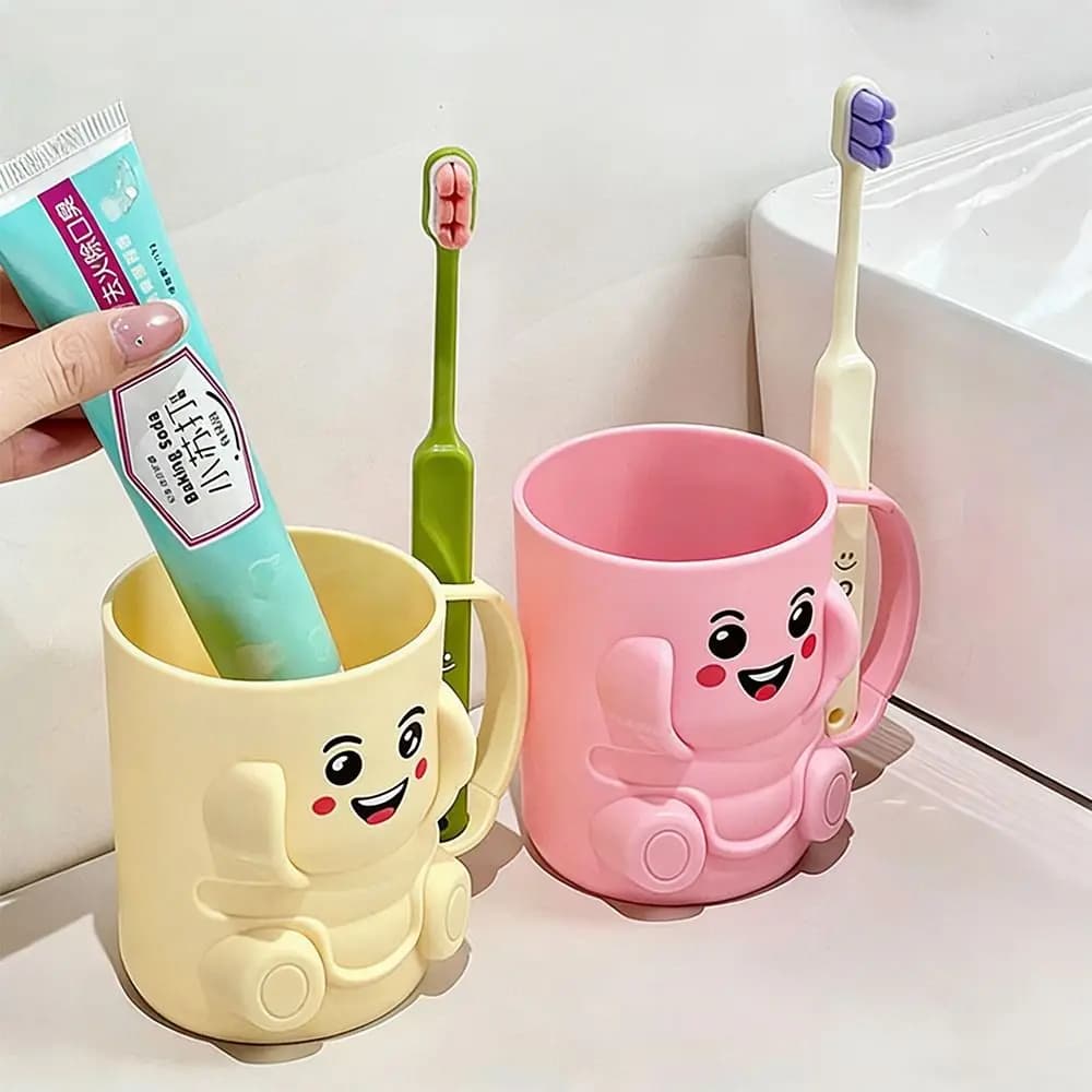Cartoon Thickened Toothbrush Cup Plastic Multipurpose Toothbrush Storage Rack Toothbrush Holder for Bathroom Accessory