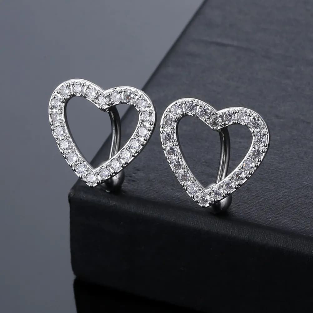 2 Pezzi Anello Piercing Ombelico a Cuore con Zirconi in Acciaio Inossidabile, Gioiello Elegante e Sicuro per il Corpo
