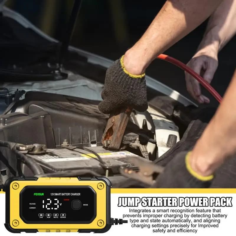 Avviatore con ponticello a batteria Avviatore di emergenza portatile Alimentatore Dispositivo potente con schermo LCD 12V per automobile camion moto