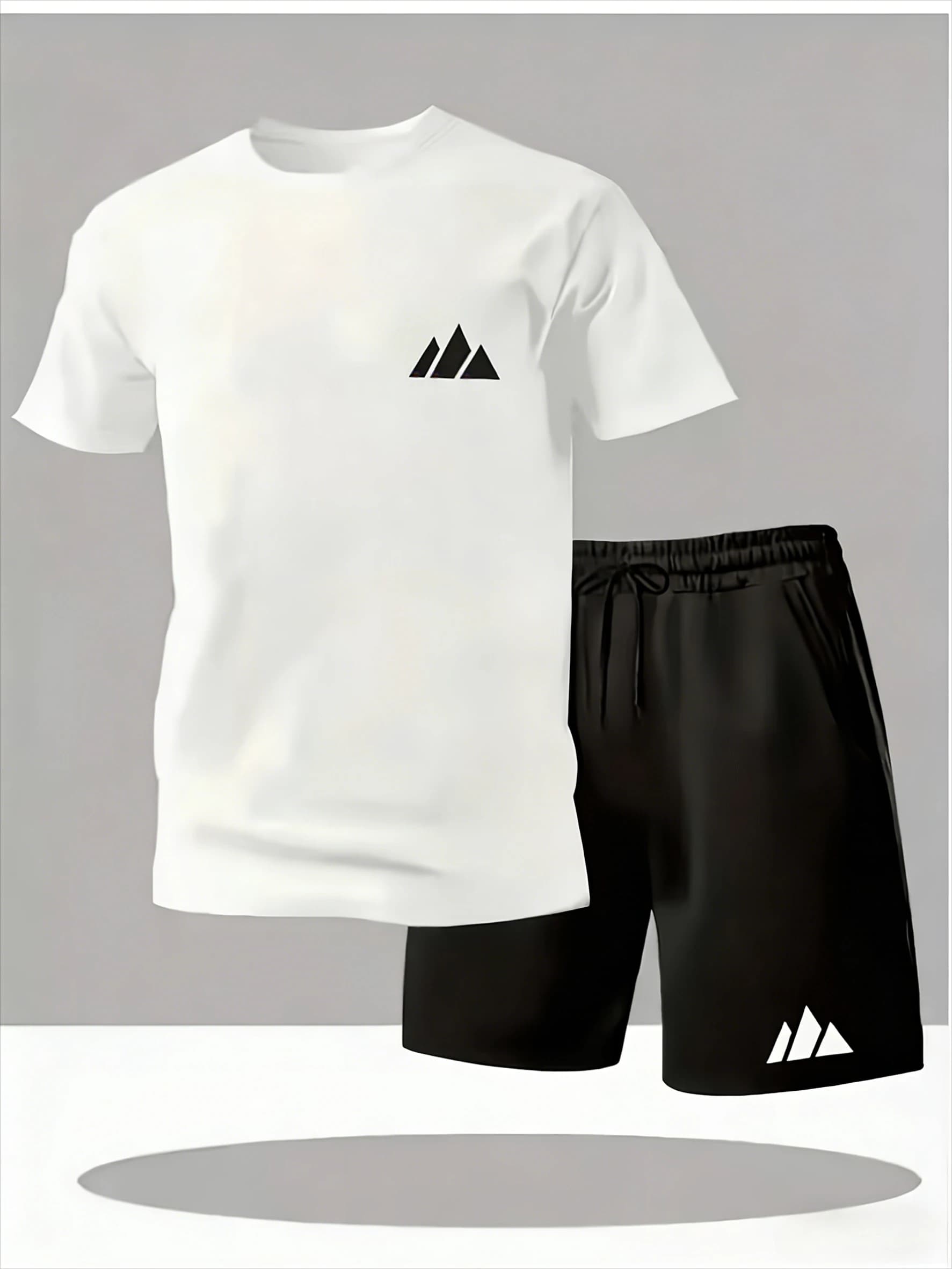 Complete Summer Set Man 2026, T-Shirt to Sleeves Court with Printing Lettering and Shorts, Casual Sports Clothing Elegant for Fitness and Daily Use