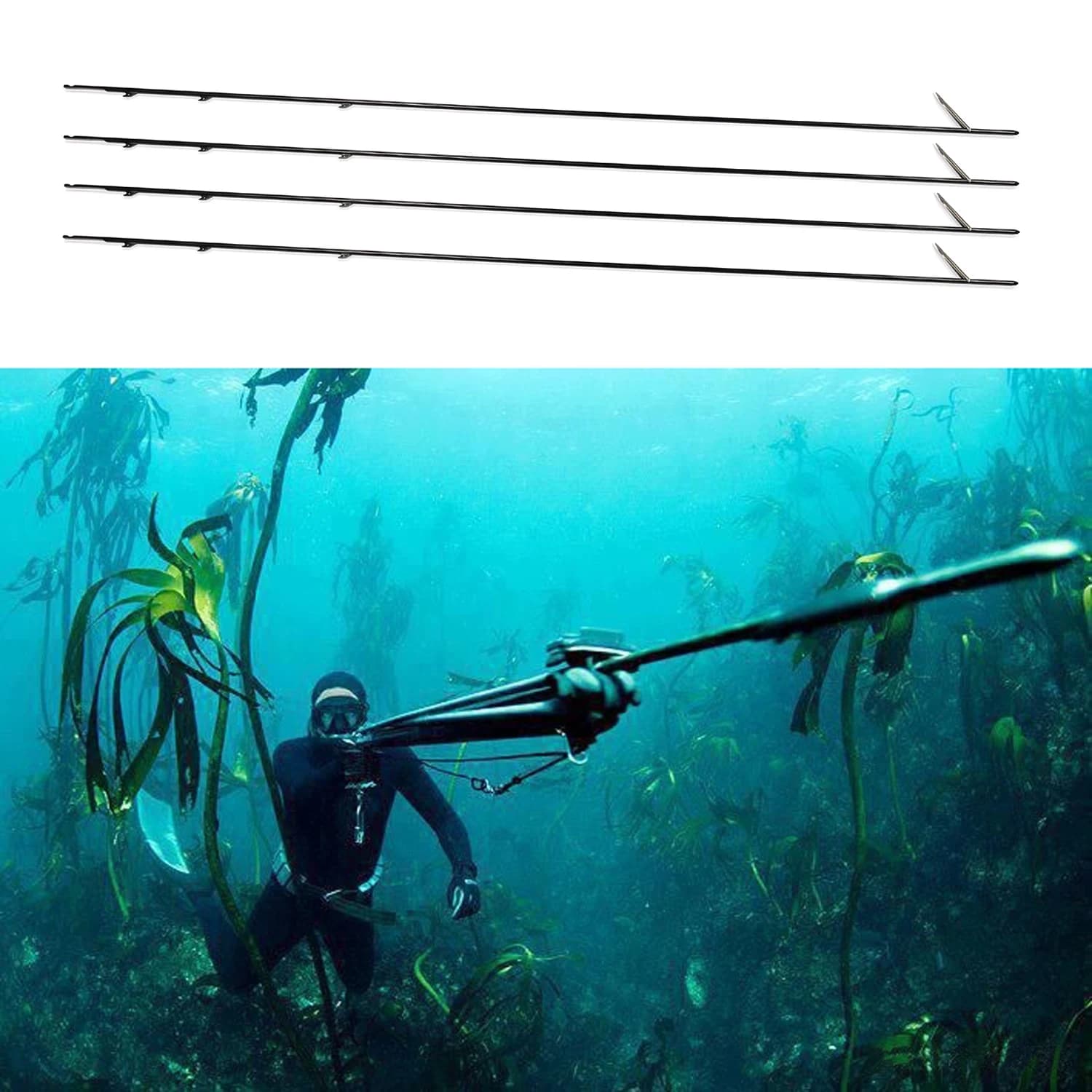 6.5mm 7mm Speargun Spearfishing Omer Shark Fin Shaft 75cm To 190cm 17-4 Stainless Steel Speargun Harpoon Diving Shaft 1 Flopper