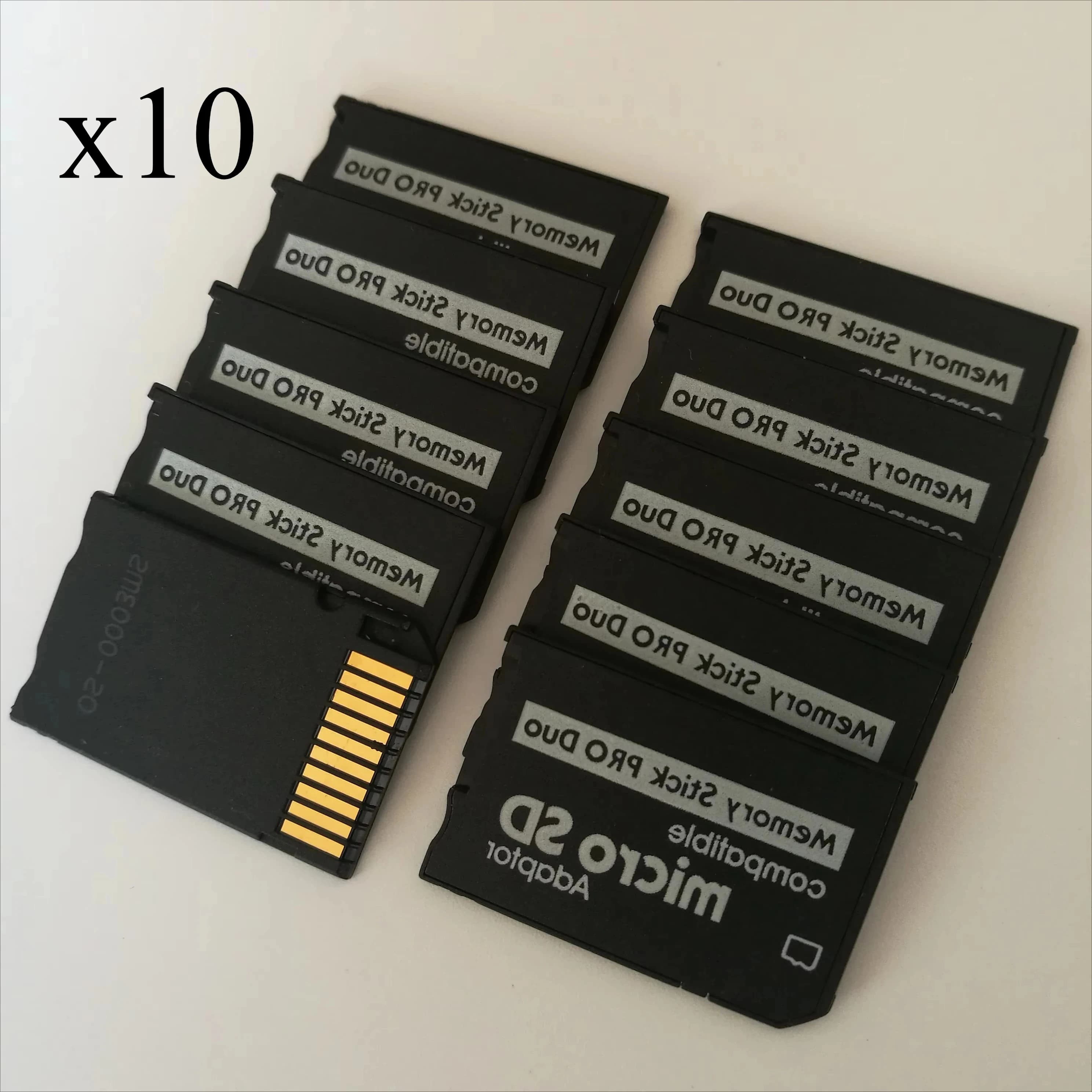 10PCS tf to ms Convertor High Speed For PSP Memory Stick Pro Duo MicroSD TO MS Card Adapter Compatiable For 128GB /13M