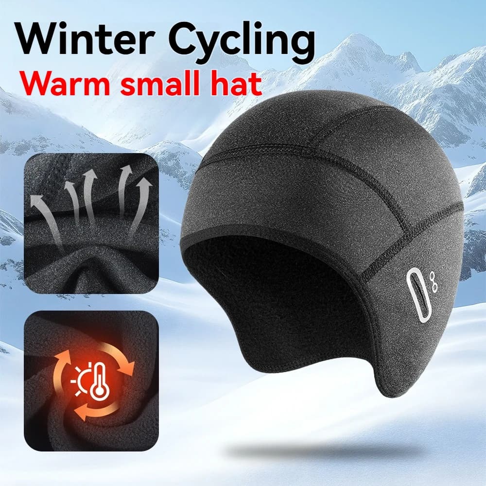 GTUBIKE Berretti in pile invernali Berretto da ciclismo antivento Berretto termico con teschio Fodera per casco Corsa Sci Motocicletta Equitazione Cappello da bici MTB
