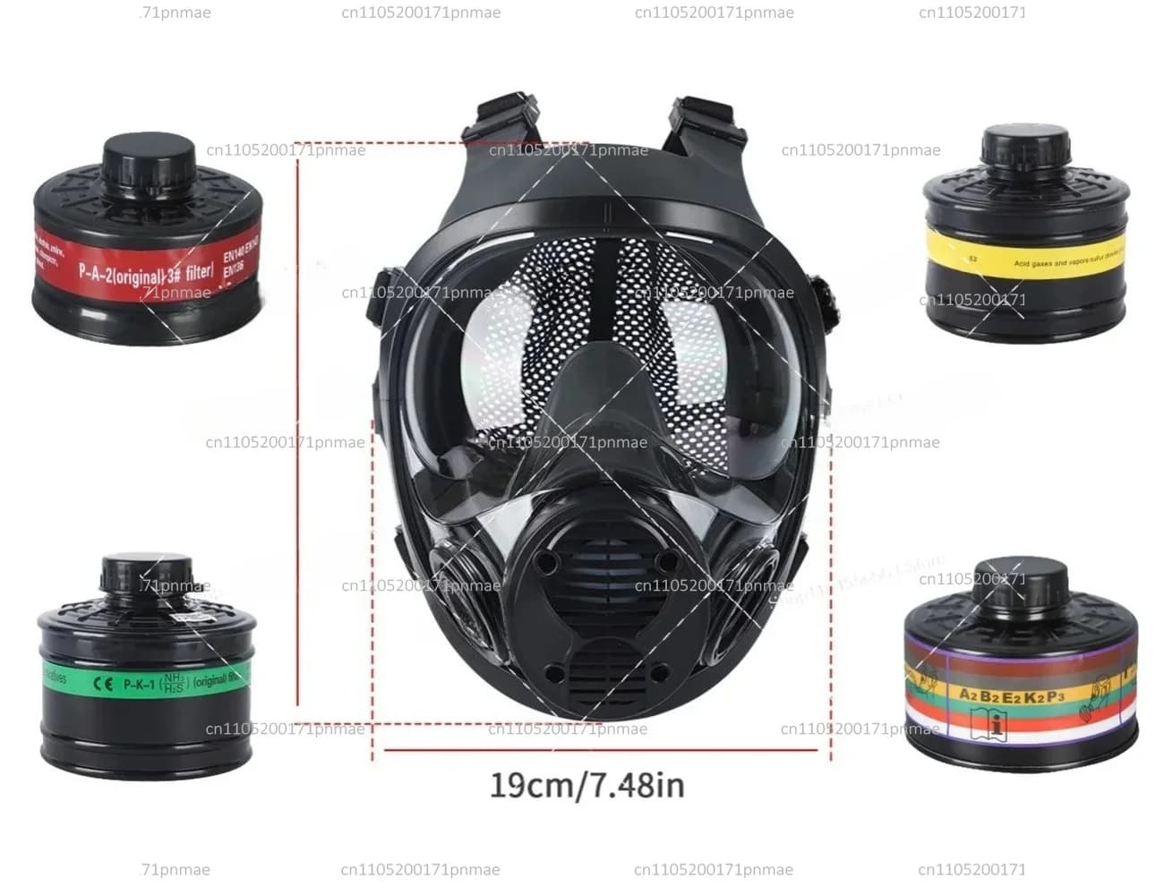 ​​6800 Full Face Chemical Gas Mask - 17-in-1 Multi-Gas & Particle Filter for Lab, Welding, and Paint Spray Protection​​