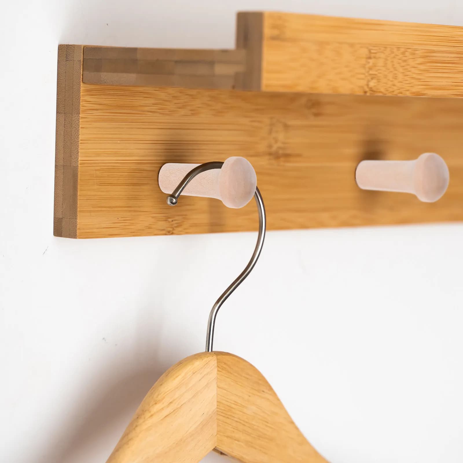 10 Pezzi Ganci Appendiabiti in Legno Grezzo Stile Shaker, Robusti da Avvitare, per Vestiti, Cappelli, Asciugamani, Ingresso