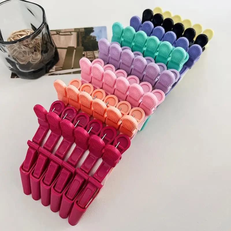 6Pcs Alligator Hair Clips Clamps Claw Section Hairpin Enhanced Crocodile Non-slip Clips Salon Hair Styling Accessories