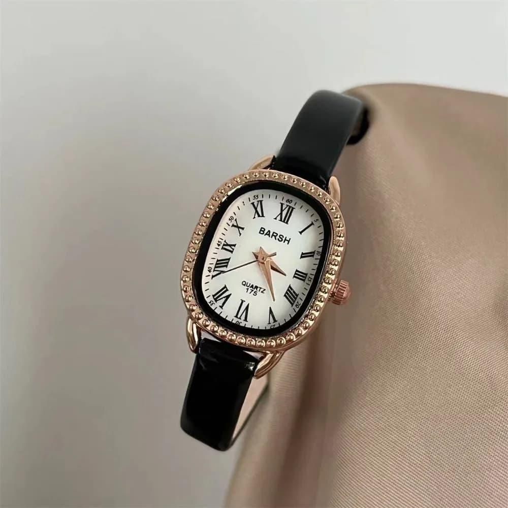 Famous Women's Brand Oval Dial With Diamonds Watches Fashion Women's Leather Strap Quartz Watch Luxury Relogio Female