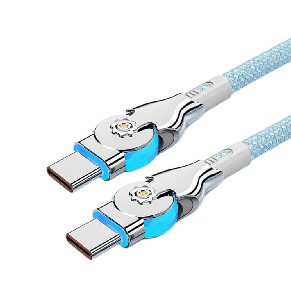 Cavo USB-C a USB-C da 65W per Ricarica Rapida con Doppia Rotazione a Gomito e Cavo in Lega Leggera per Ricarica Dati iPhone