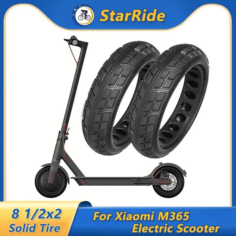 Pneumatico solido durevole 8 1/2x2 Pneumatico in gomma per scooter elettrico Xiaomi M365 Sostituzione ruote non pneumatiche antiscivolo da 8,5 pollici