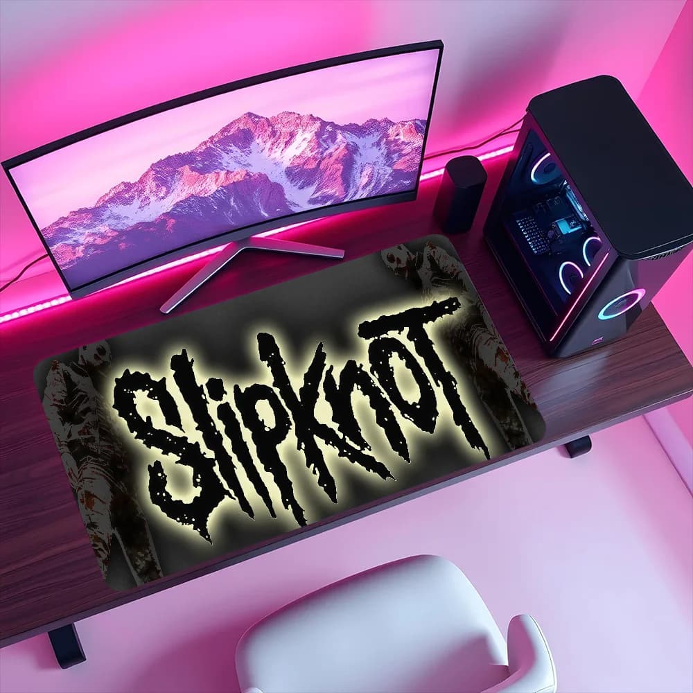 Tappetino per mouse antiscivolo con bordo rinforzato S-Slipknot, per ufficio, studenti, gaming, spesso, grande, in metallo, per scrittura, tappetino per mouse