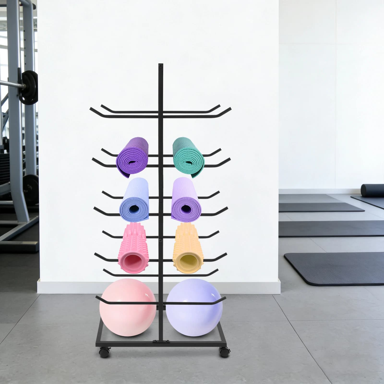 Carpet holder | Carpet holder Foldable 5 Levels with Wheels | Storage Fitness Equipment