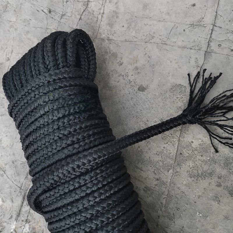 Black nylon braided rope, binding rope, wear-resistant, curtain rope, 12 wires, 3/4/5mm 6mm, 8mm, 10mm