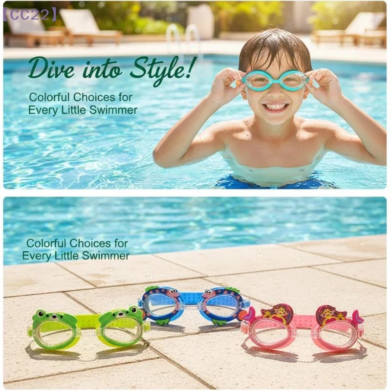 【CC22】Cartoon Animals Children's Swimming Goggles HD Anti-Fog Waterproof Swim Glasses For Boys Girls{C}