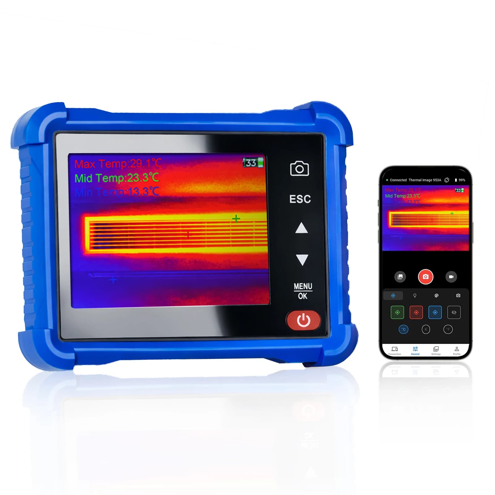 Termocamera con Schermo Touch da 3,5 Pollici, Risoluzione IR 256x192, Temperatura Fino a -4°C ° Da F a 1022 ° F, Wi-Fi