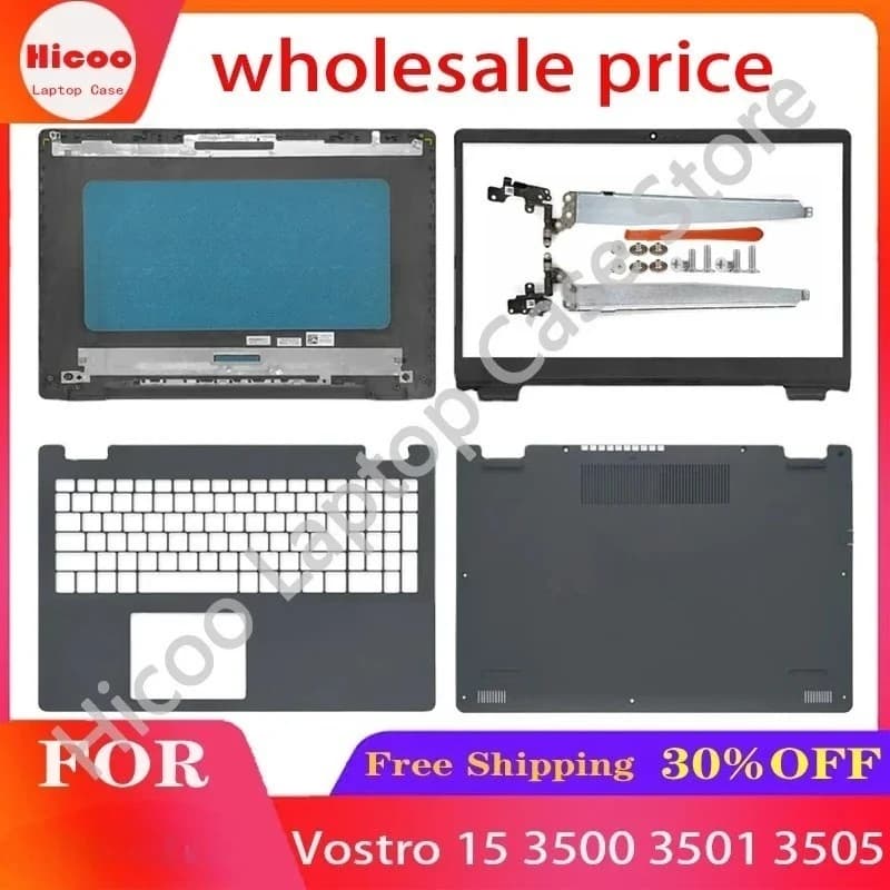 New Case For Dell Vostro 15 3500 3501 3505 Laptop LCD Back Top Cover Front Bezel Hinge Palmrest Upper Rear Lid Black