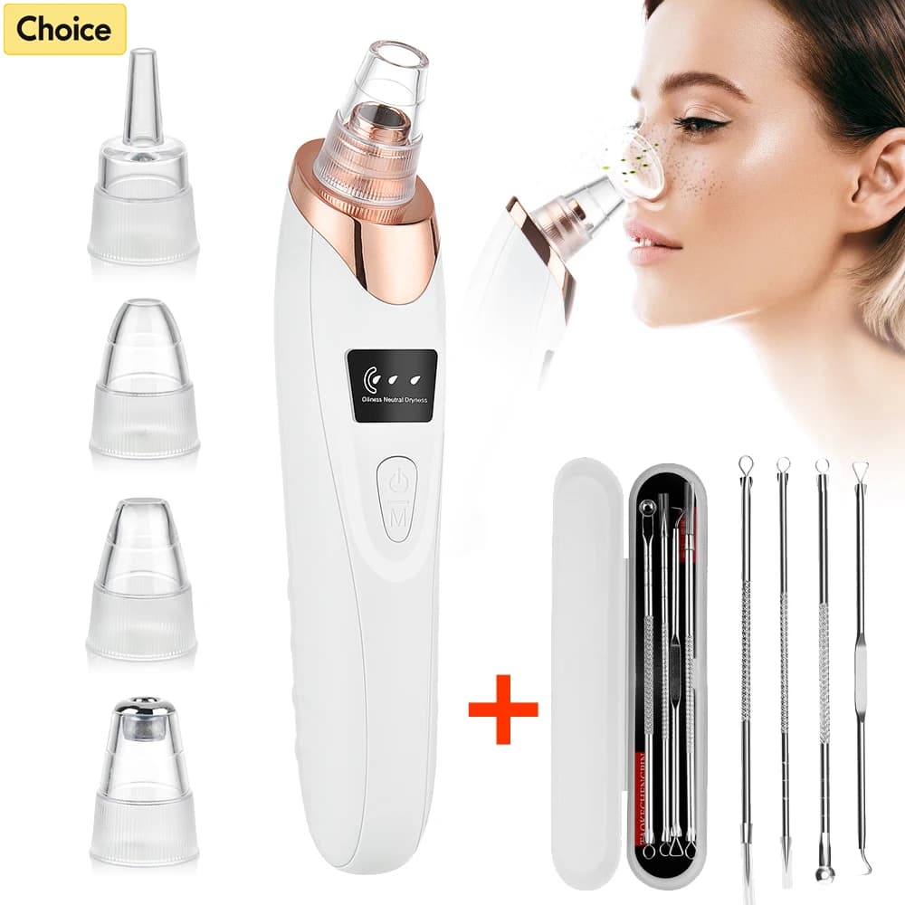 Vacuum Suction Black Dot Removal Acne Needles Set Detergent for Face Pores Macchie Black Acne Brufolo Head Extractor Black Skin Care Tool